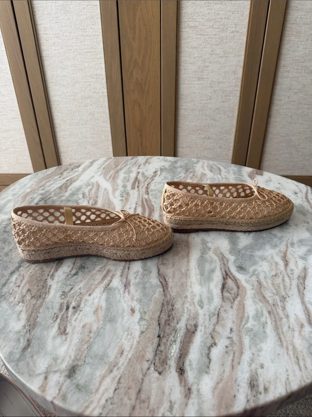 Loeffler Randall Beige Crochet Espadrille Flats